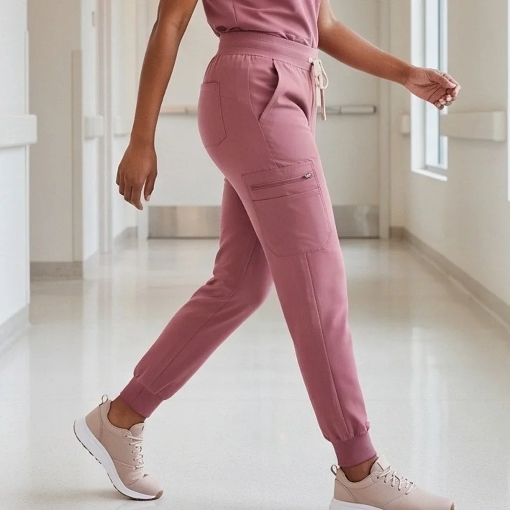 FIGS 18W‎ Zamora Jogger Scrub Pants Mauve Pink Unisex W18SW2005P Pockets